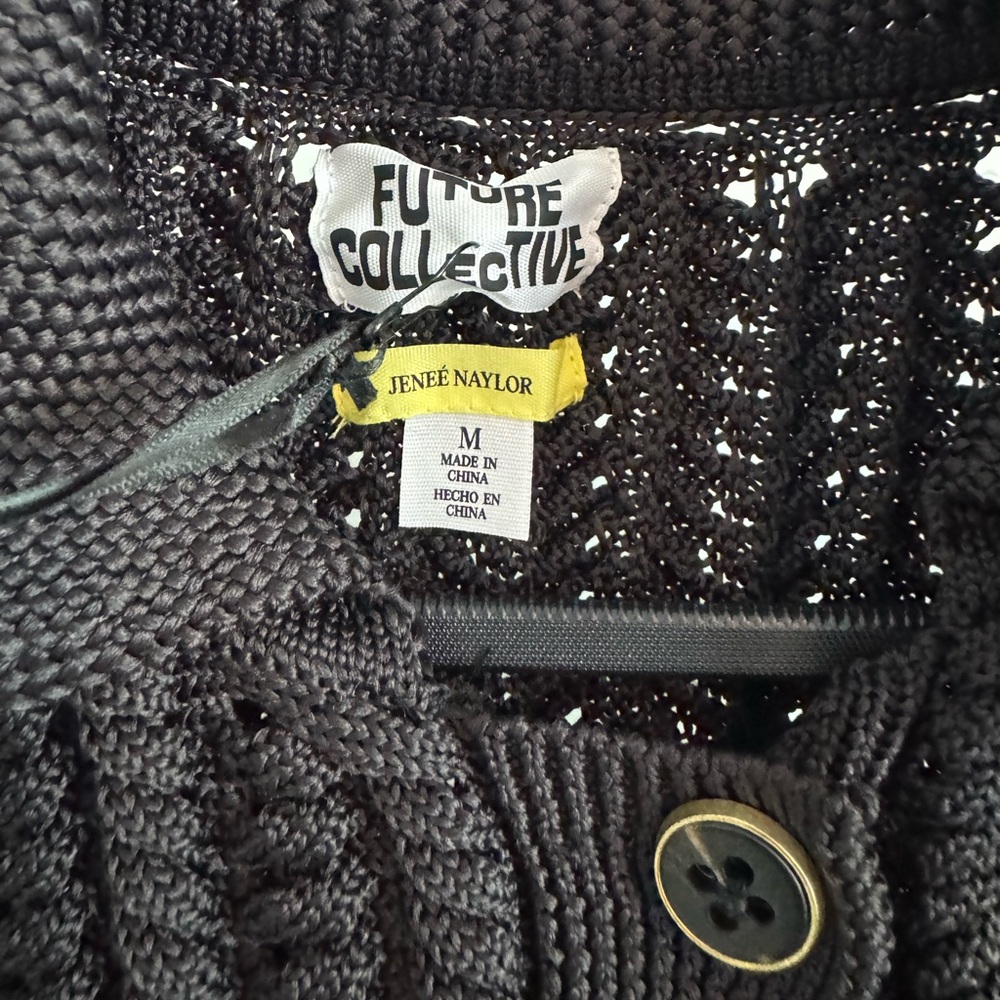 NWT | Future Collective x Jeneé Naylor | Braided Button-Front Collared Cardigan - Picture 10 of 15
